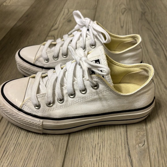 Converse Platform All Star White Canvas Sneakers - Picture 2 of 7